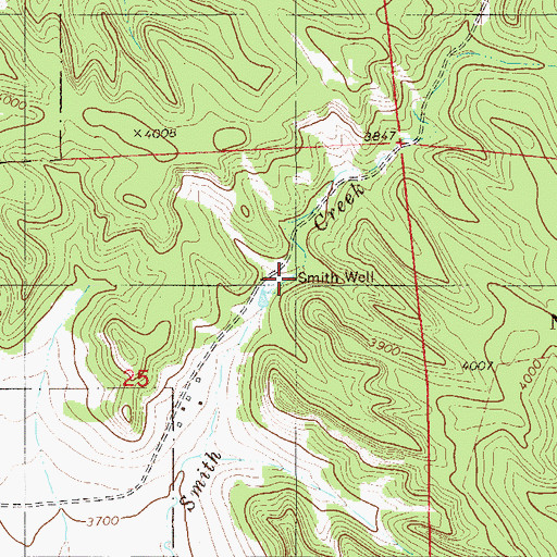 Topographic Map of Smith Well, MT