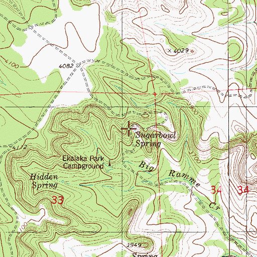 Topographic Map of Sugarbowl Spring, MT