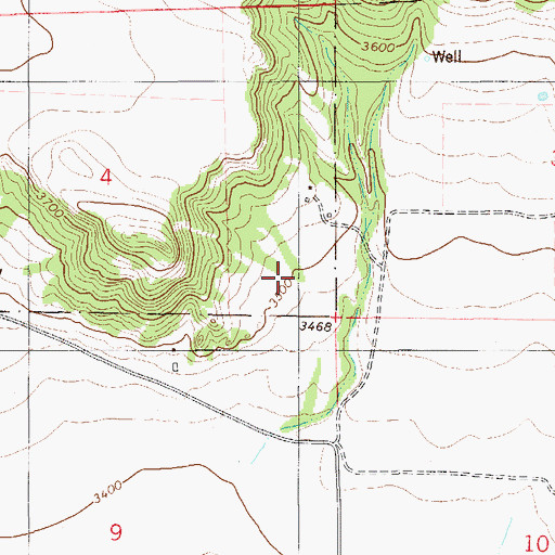Topographic Map of Peabody Well, MT