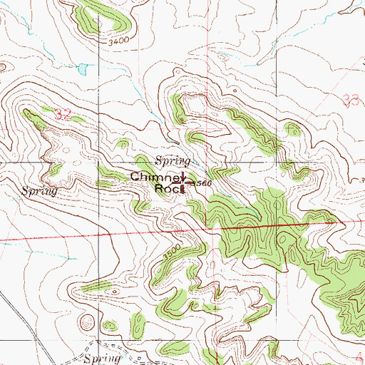 Topographic Map of Chimney Rock, MT
