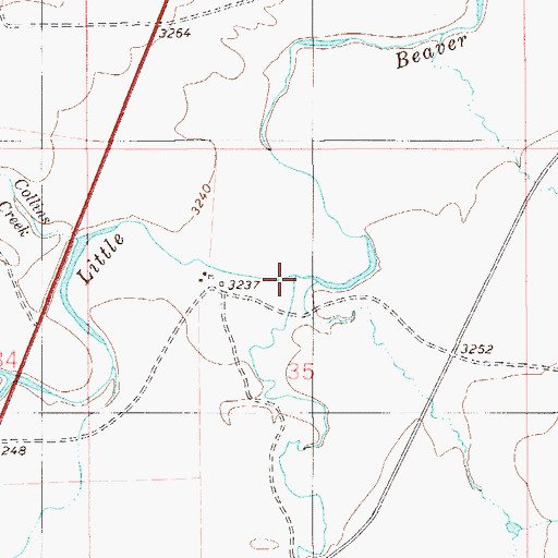 Topographic Map of H S Creek, MT