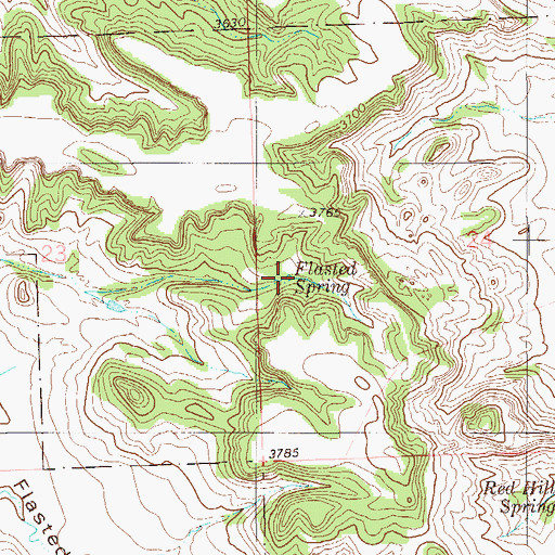 Topographic Map of Flasted Spring, MT
