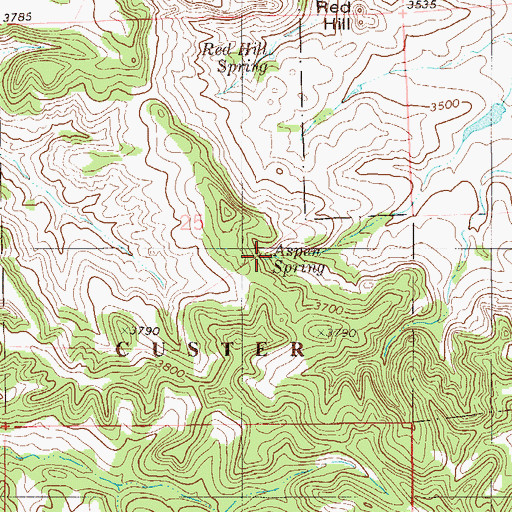 Topographic Map of Aspen Spring, MT