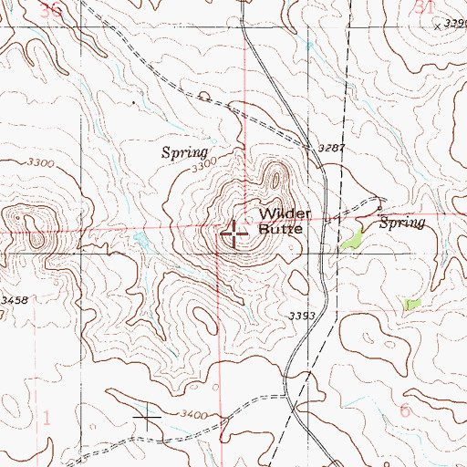 Topographic Map of Wilder Butte, MT