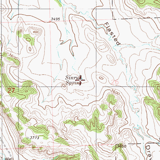 Topographic Map of Sinrud Spring, MT