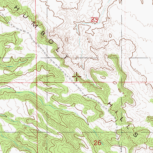 Topographic Map of Humbolt Hills, MT