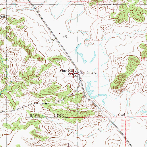 Topographic Map of Pine Hill School (historical), MT