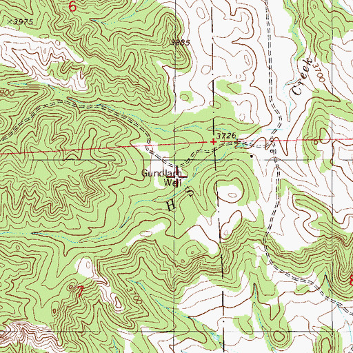 Topographic Map of Gundlach Well, MT