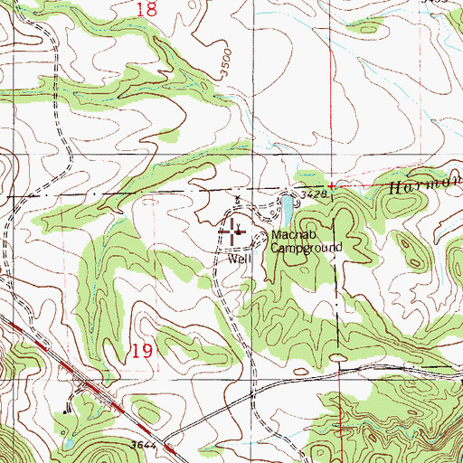 Topographic Map of Macnab Campground, MT