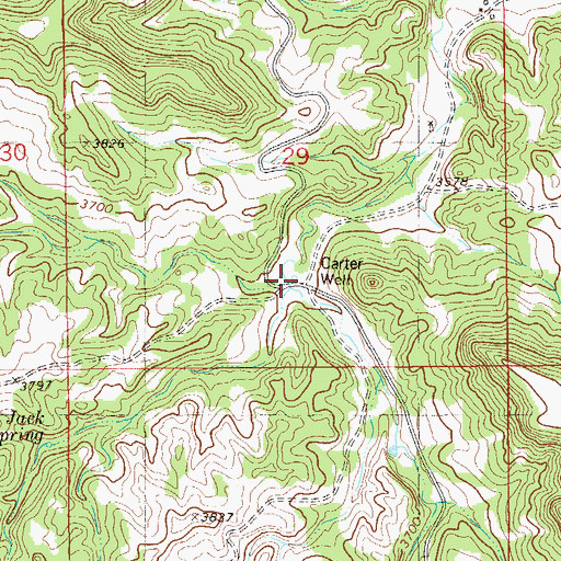 Topographic Map of Carter Well, MT