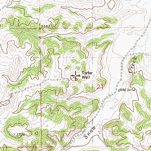 Topographic Map of Tarter Well, MT