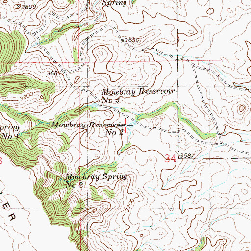 Topographic Map of Mobray Reservoir Number 2, MT