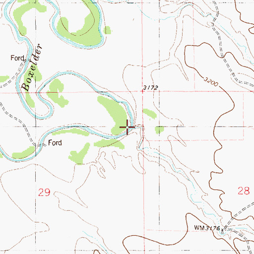 Topographic Map of Devils Canyon Creek, MT