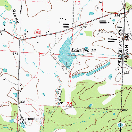 Topographic Map of Sixmile Creek Site 16 Dam, AR