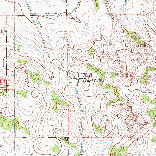 Topographic Map of E-B Reservoir, MT