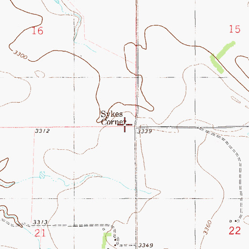 Topographic Map of Sykes Corner, MT