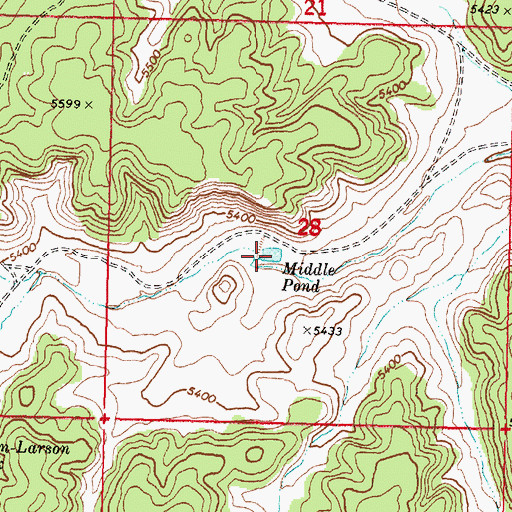 Topographic Map of Middle Pond, AZ