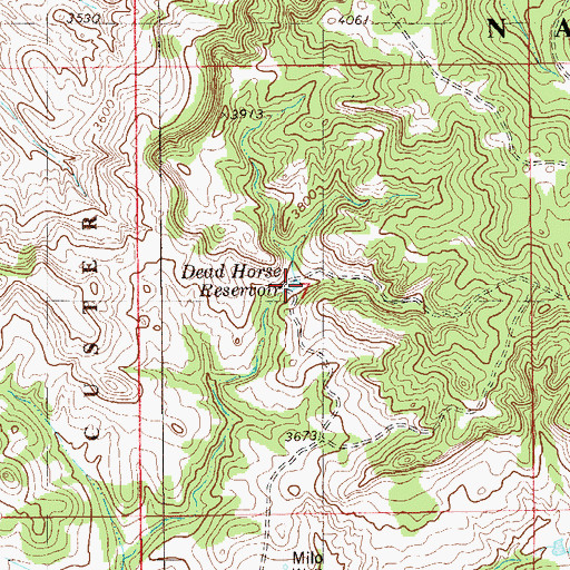 Topographic Map of Dead Horse Reservoir, MT