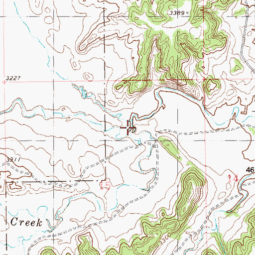 Topographic Map of Middle Slick Creek, MT