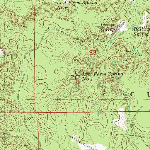Topographic Map of Lost Farm Spring Number 1, MT