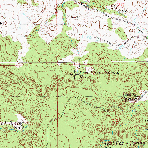 Topographic Map of Lost Farm Spring Number 2, MT
