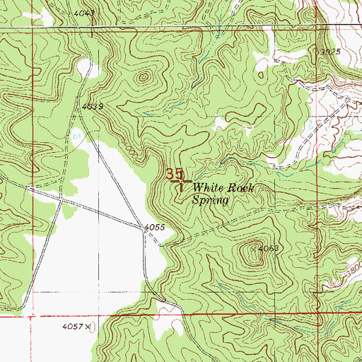 Topographic Map of White Rock Spring, MT