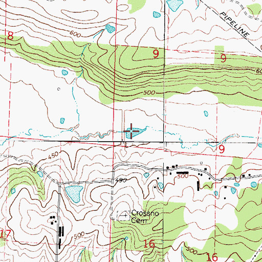 Topographic Map of Sixmile Creek Site 18 Reservoir, AR