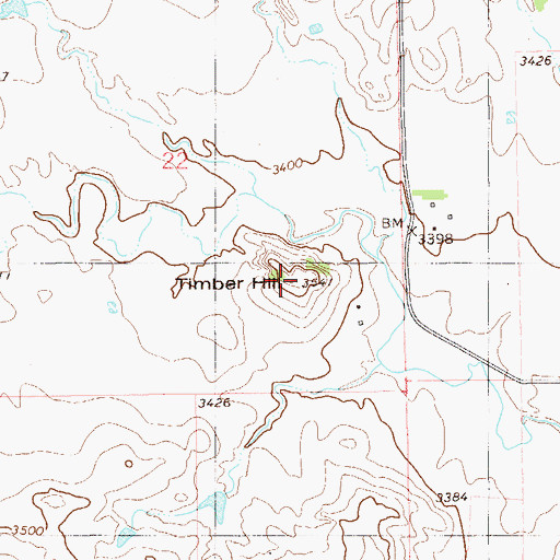 Topographic Map of Timber Hill, MT