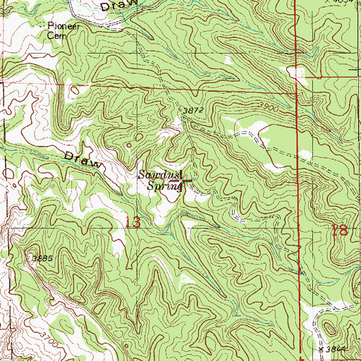 Topographic Map of Sawdust Spring, MT
