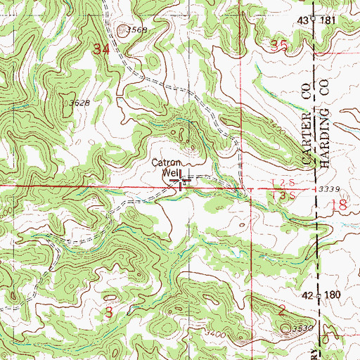 Topographic Map of Catron Well, MT