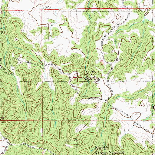 Topographic Map of N F Spring, MT