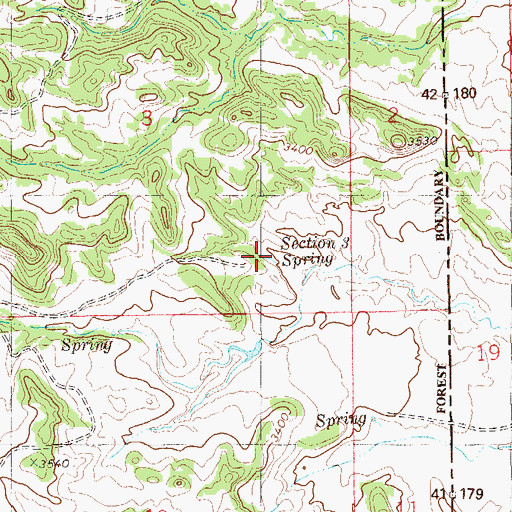 Topographic Map of Section 3 Spring, MT