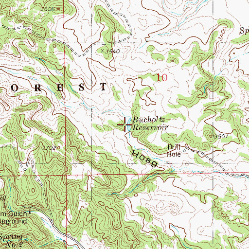 Topographic Map of Bucholtz Reservoir, MT