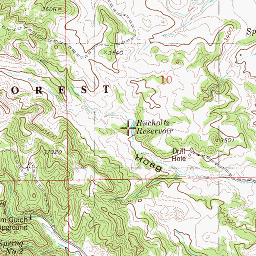 Topographic Map of Bucholtz Reservoir, MT