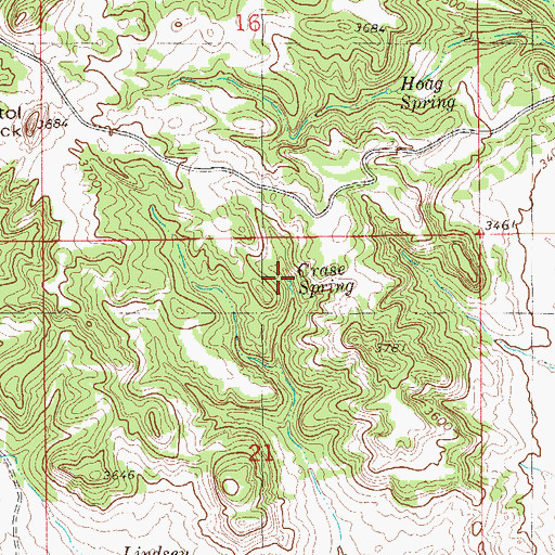 Topographic Map of Crase Spring, MT