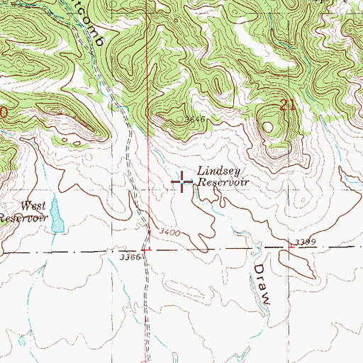 Topographic Map of Lindsey Reservoir, MT