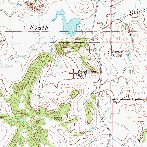 Topographic Map of Pendleton Well, MT