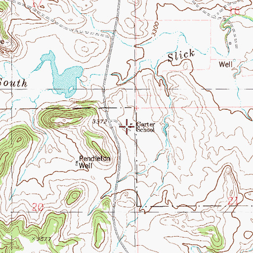 Topographic Map of Carter School (historical), MT