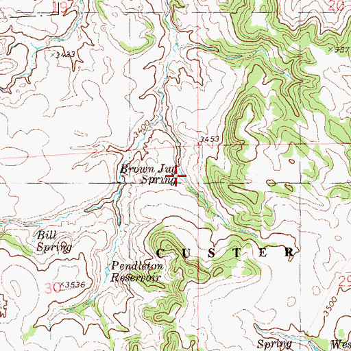 Topographic Map of Brown Jug Spring, MT