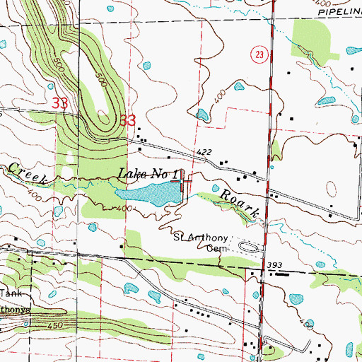 Topographic Map of Sixmile Creek Site One Dam, AR