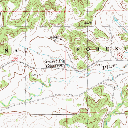 Topographic Map of Gravel Pit Reservoir, MT
