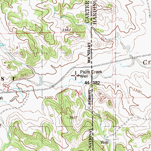 Topographic Map of Plum Creek Well, MT