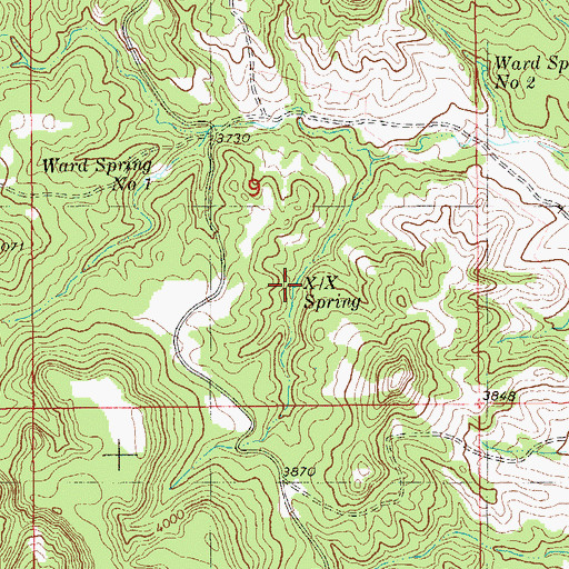 Topographic Map of X/X Spring, MT