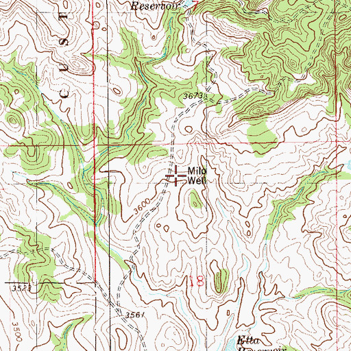 Topographic Map of Milo Well, MT