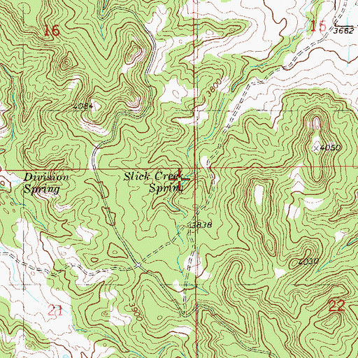 Topographic Map of Slick Creek Spring, MT