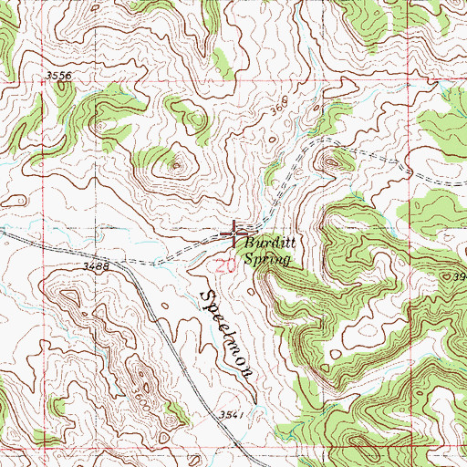 Topographic Map of Burditt Spring, MT