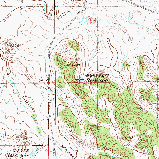 Topographic Map of Summers Reservoir, MT
