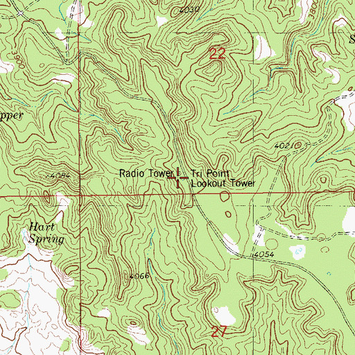 Topographic Map of Tri Point Tower, MT