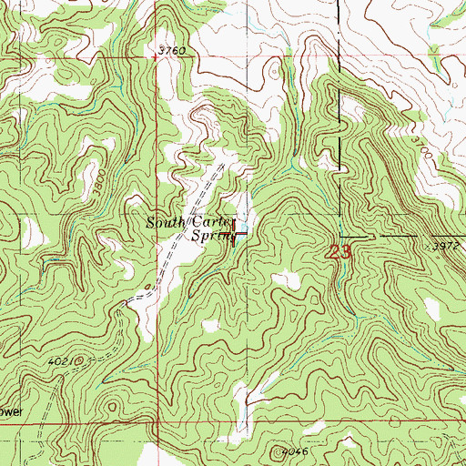 Topographic Map of South Carter Spring, MT