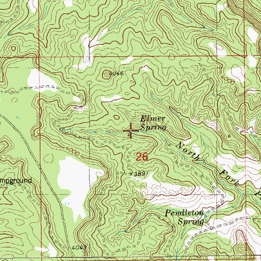 Topographic Map of Elmer Spring, MT